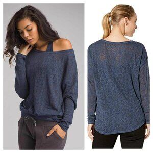 prAna Prairie Grove Sweater L Equinox Blue